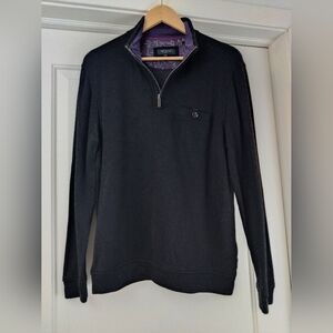 Men's Black Quarter-zip Ted Baker Sweater
